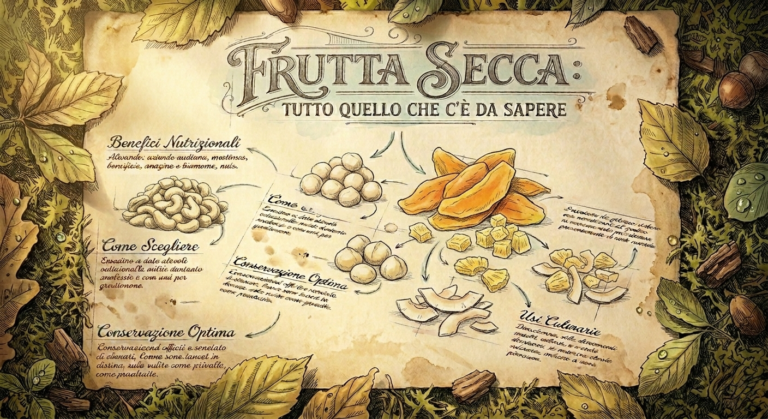 Infografica Illustrata sulla Frutta Secca: Guida Completa