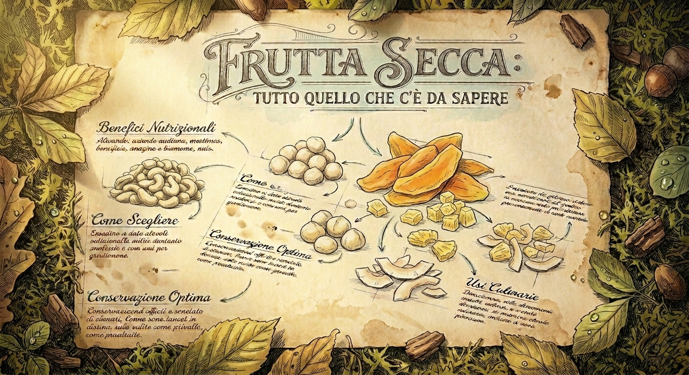 Infografica Illustrata sulla Frutta Secca: Guida Completa